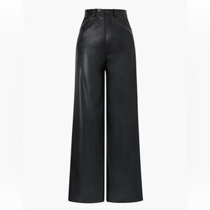 Micas High Waisted Faux Leather Wide Leg‎ Pants Size Large RefHHH